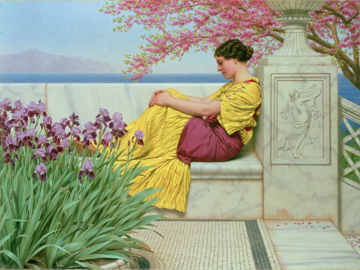 Under the Blossom that Hangs on the Bough, 1917 by John William Godward