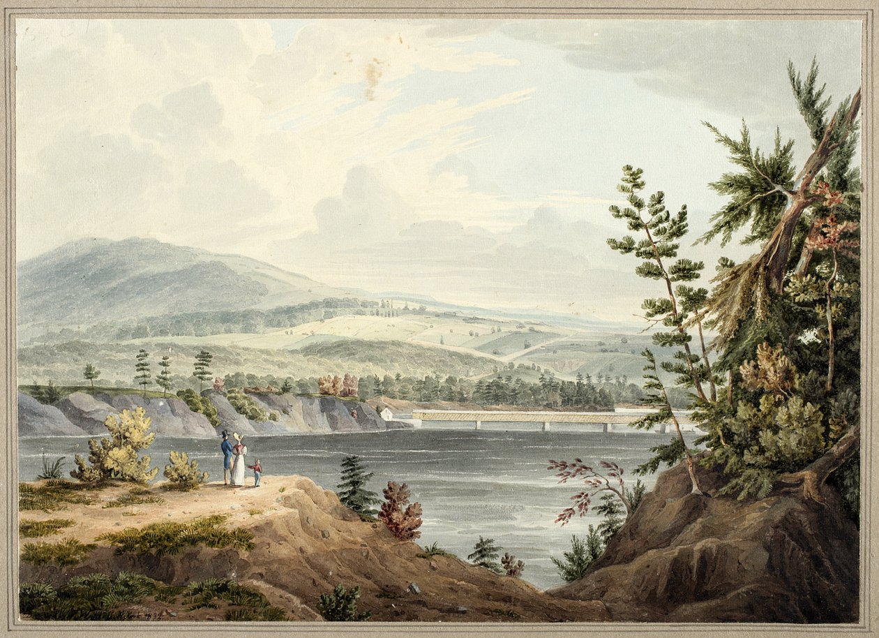 Hudson River Bridge near Waterford, New York by John William Hill