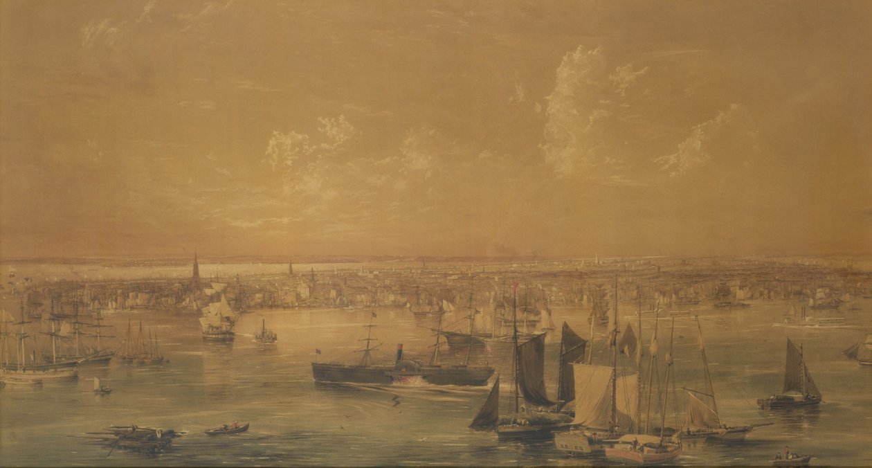 New York from the East River by John William Hill