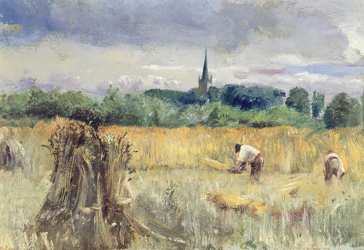 Harvest Field, Stratford-upon-Avon by John William Inchbold
