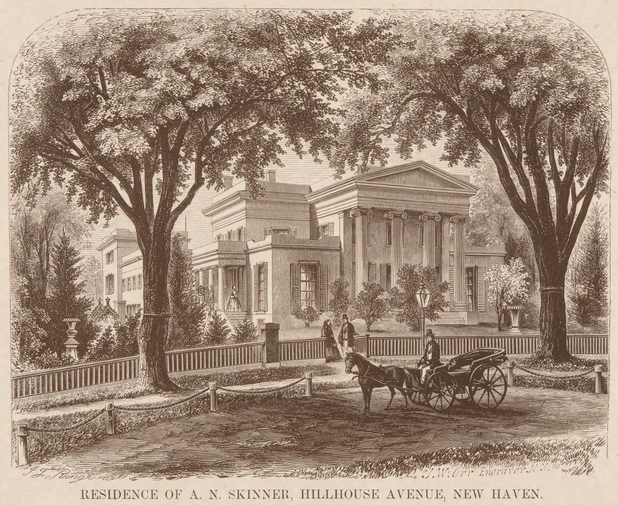 Residence of A.N. Skinner, Hillhouse Avenue, New Haven by John William Orr