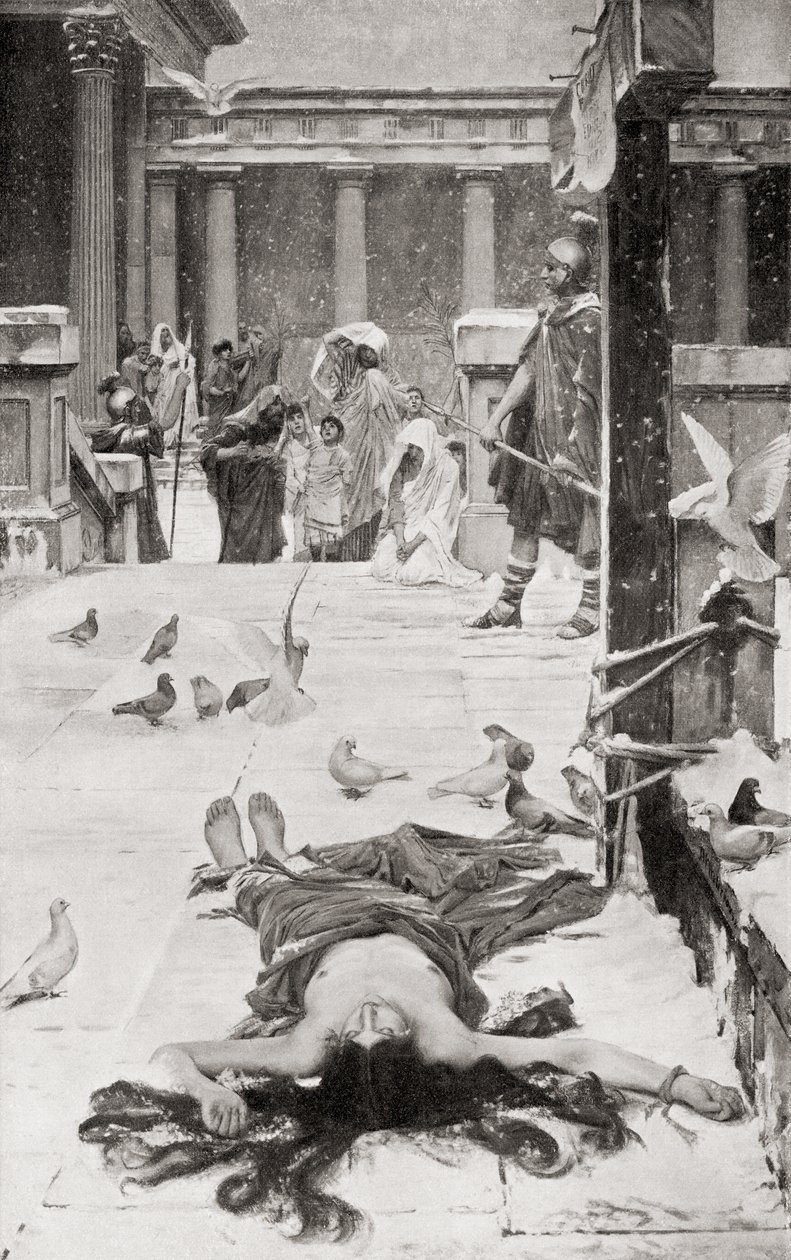 The martyrdom of Saint Eulalia, after the painting by John William Waterhouse, from Hutchinson