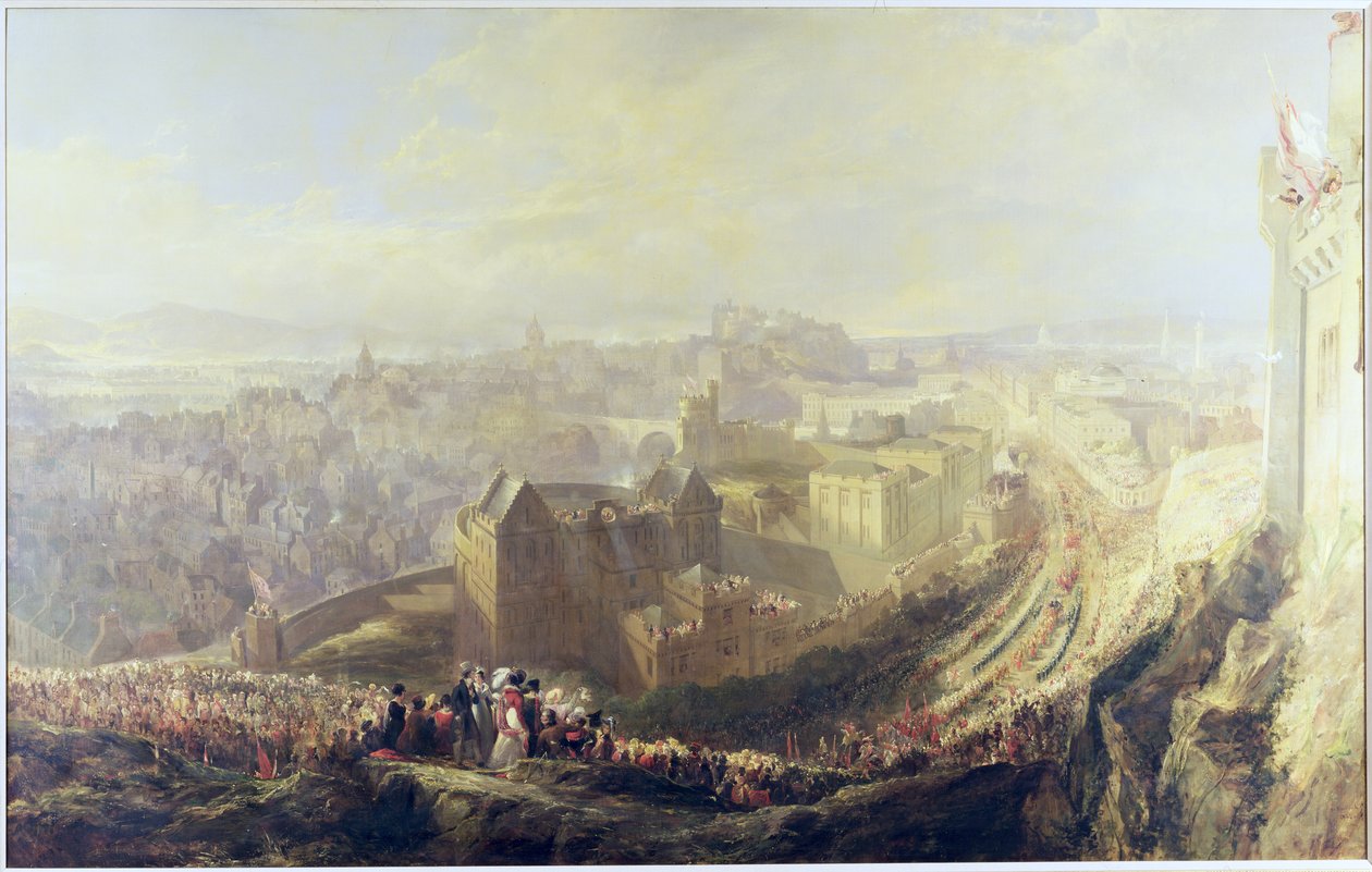 The Entry of George IV into Edinburgh from the Carlton Hill by John Wilson Ewbank