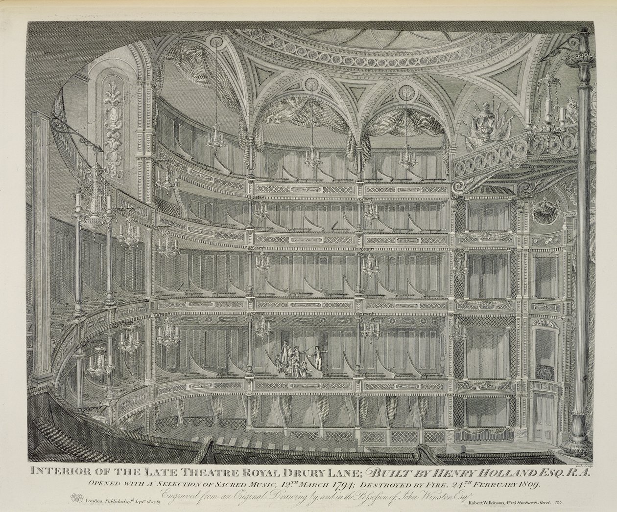 Interior of the Late Theatre Royal, Drury Lane, in London by John Winston