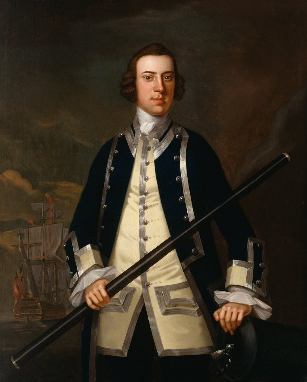 Portrait of a Naval Officer, traditionally known as Augustus Keppel by John Wollaston