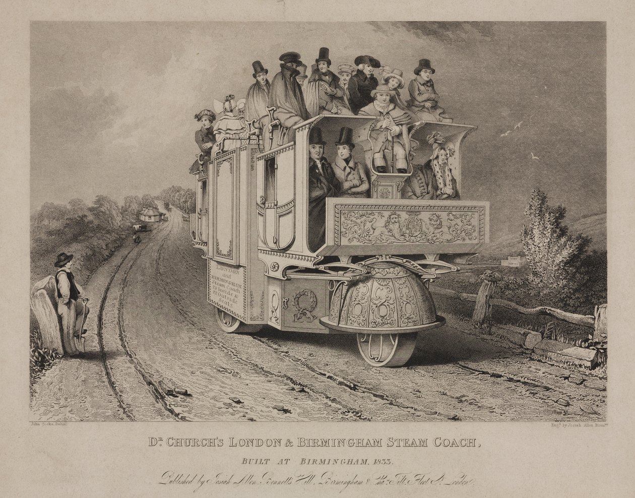 Dr. Churchs London & Birmingham Steam Coach by John after Cooke