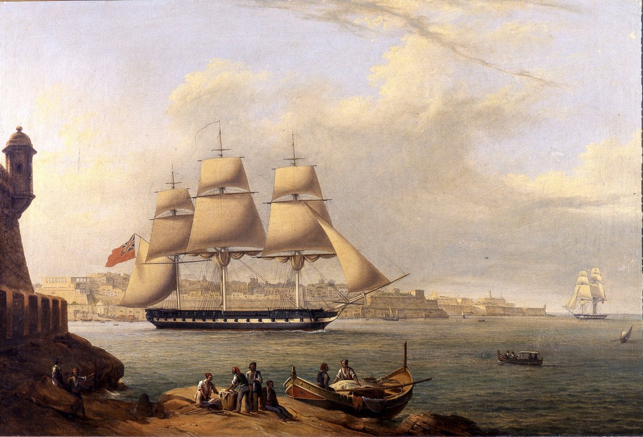 Leaving Grand Harbour by Giovanni Schranz 19th century by John or Giovanni Schranz