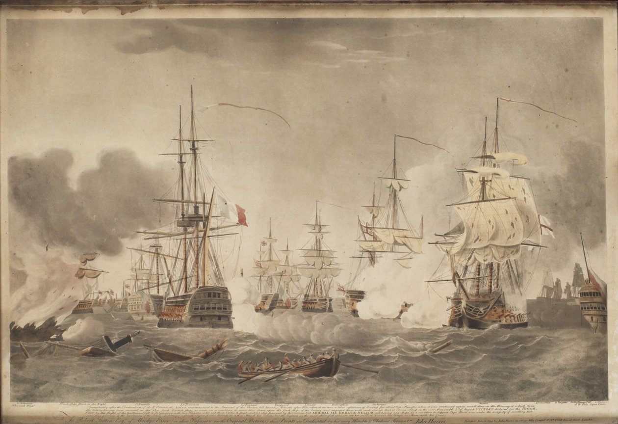 The Battle of the Nile, c. 1800 by John william Edy