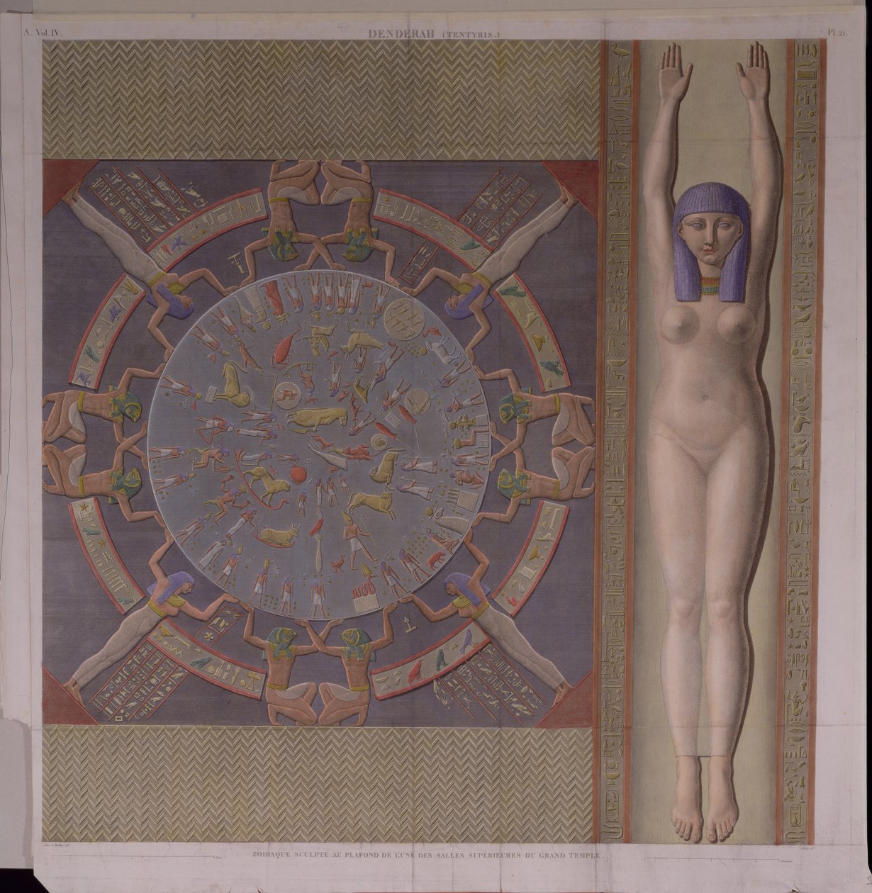 Zodiac ceiling from the Grand Temple at Denderah, from 