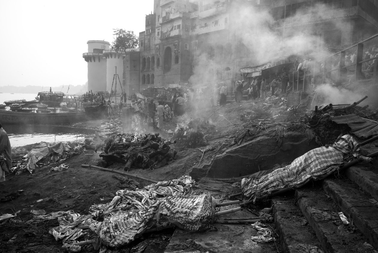 Manikarnika Ghat, Varanasi, 2016 by Jon Nicholson