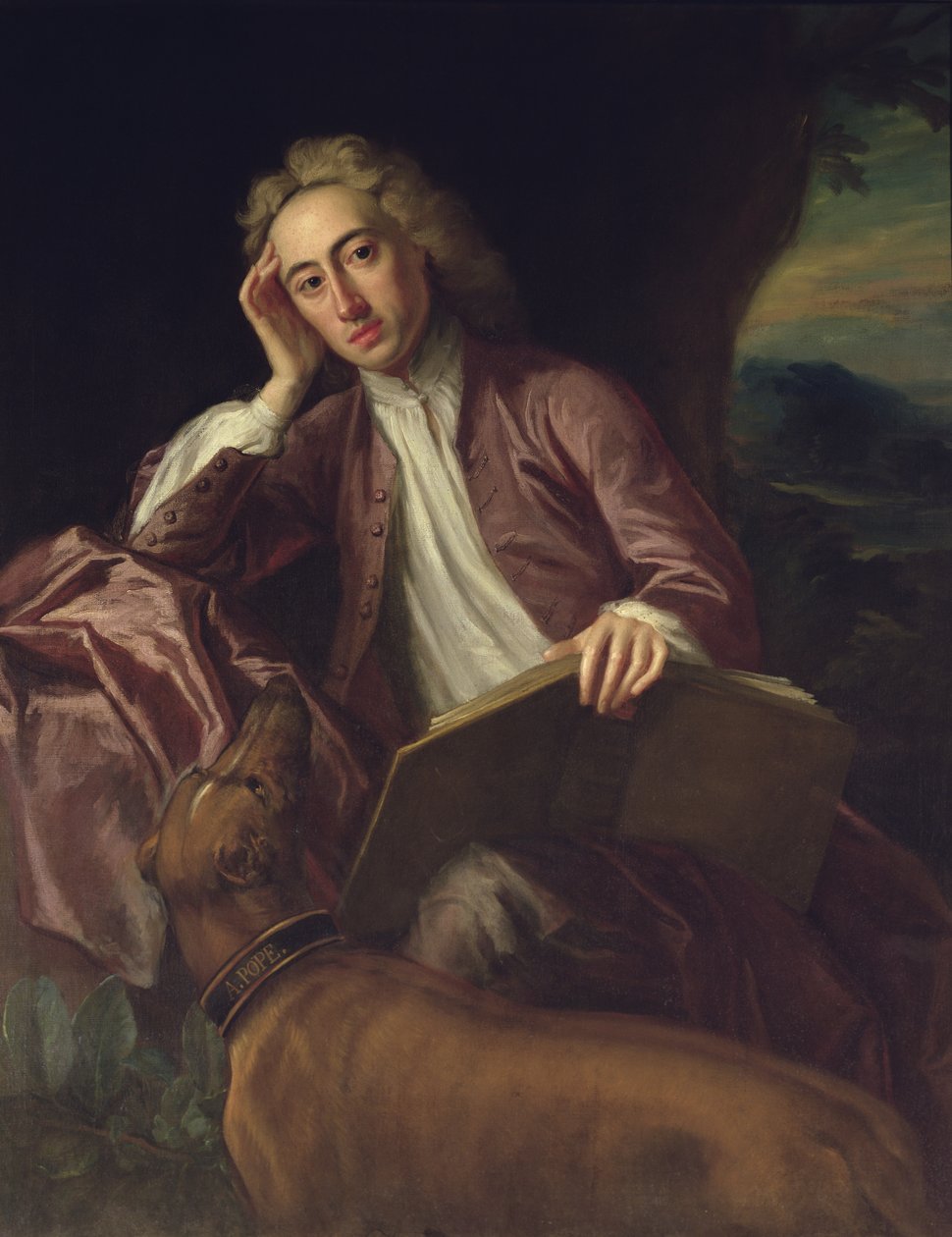 Alexander Pope and His Dog, Bounce by Jonathan Richardson