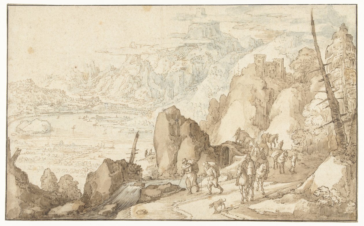 Landscape with travelers by Joos de Momper (II)