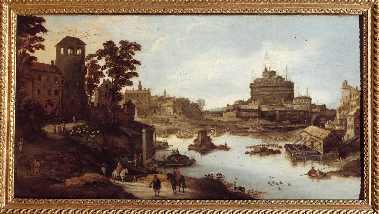 View of the Tiber and the Castel Sant