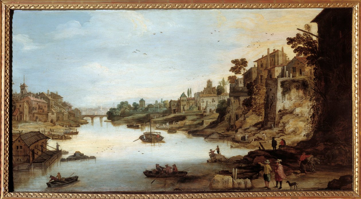 View of the Tiber in Rome by Joos or Josse de The Younger Momper