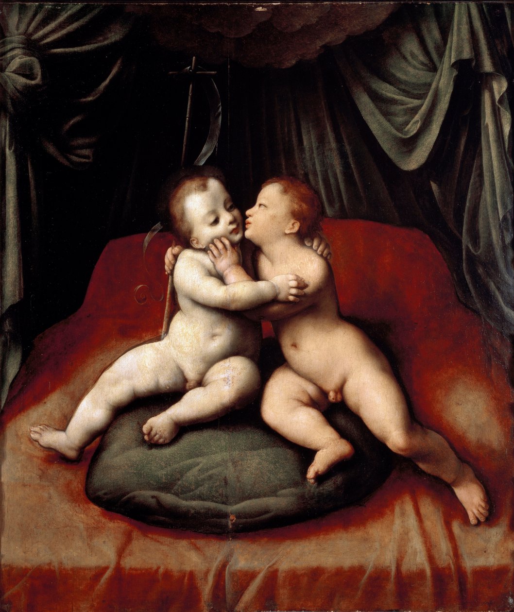 Jesus and St John Baptist as a child by Joos van Cleve