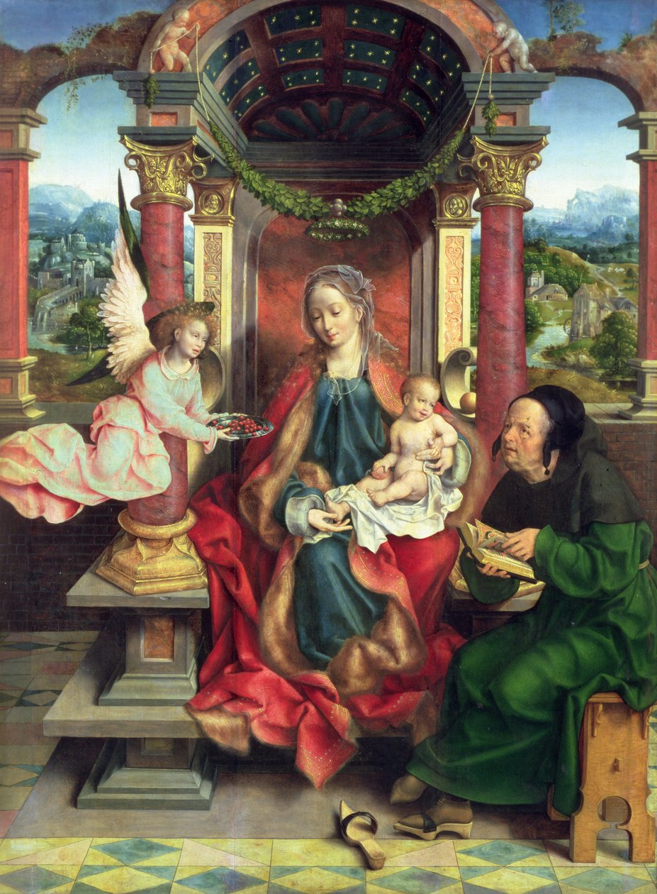 The Holy Family, centre panel of a triptych by Joos van Cleve