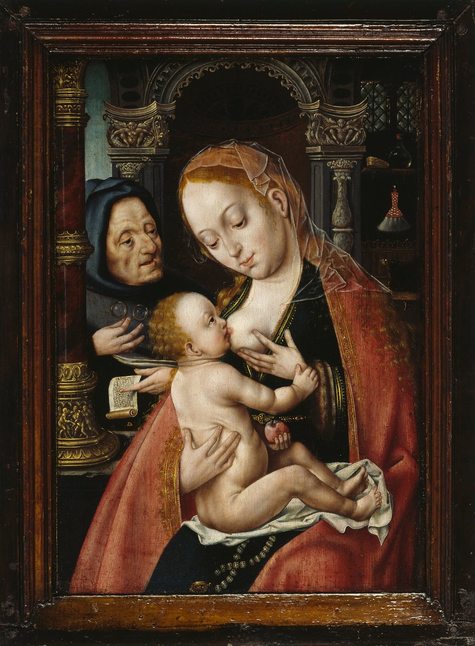 The Holy Family by Joos van Cleve Circle of .