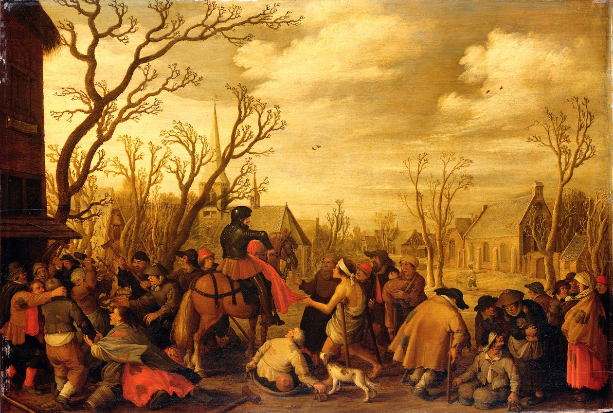 St Martin Cutting Off Part of his Cloak for a Beggar by Joost Cornelisz Droochsloot