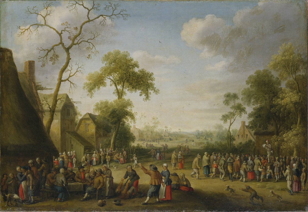 Village Scene, 1637 by Joost Cornelisz. Droochsloot