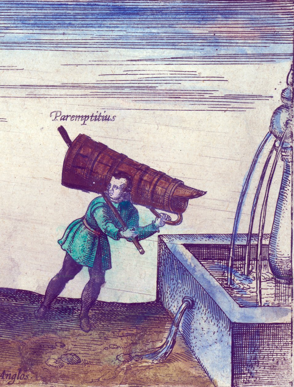 An Apprentice Fetching Water from a Fountain (detail) by Joris Hoefnagel