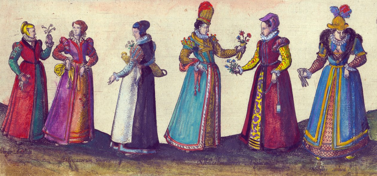 English Women of the Elizabethan Era, 1598 by Joris Hoefnagel