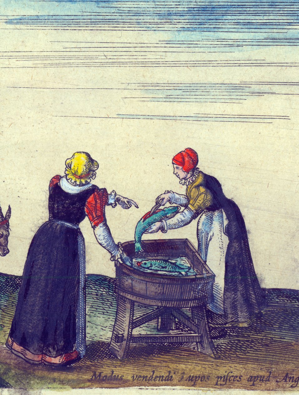 Fishwives Selling and Gutting Pike (detail) by Joris Hoefnagel