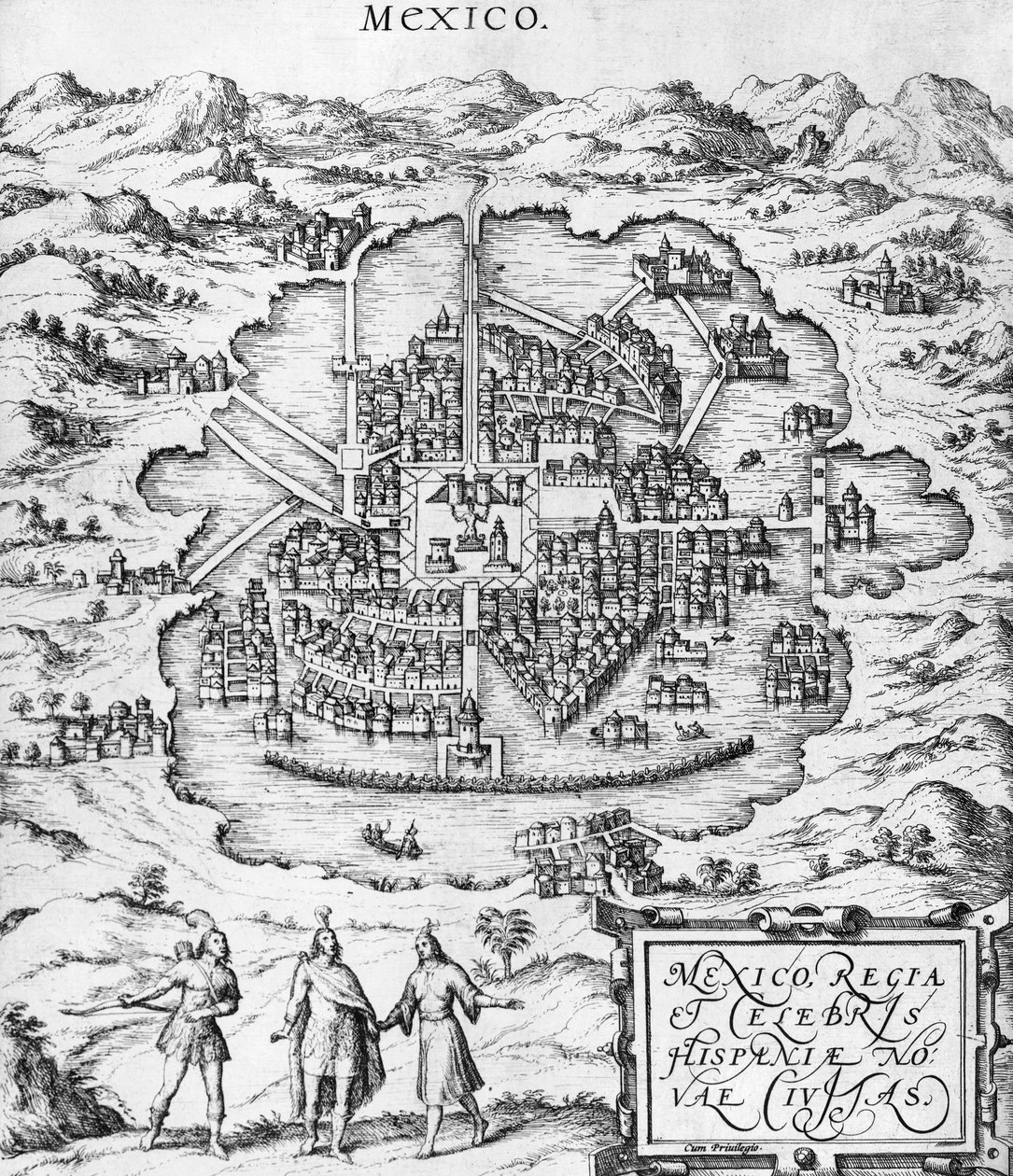 Map of Mexico, illustration from 