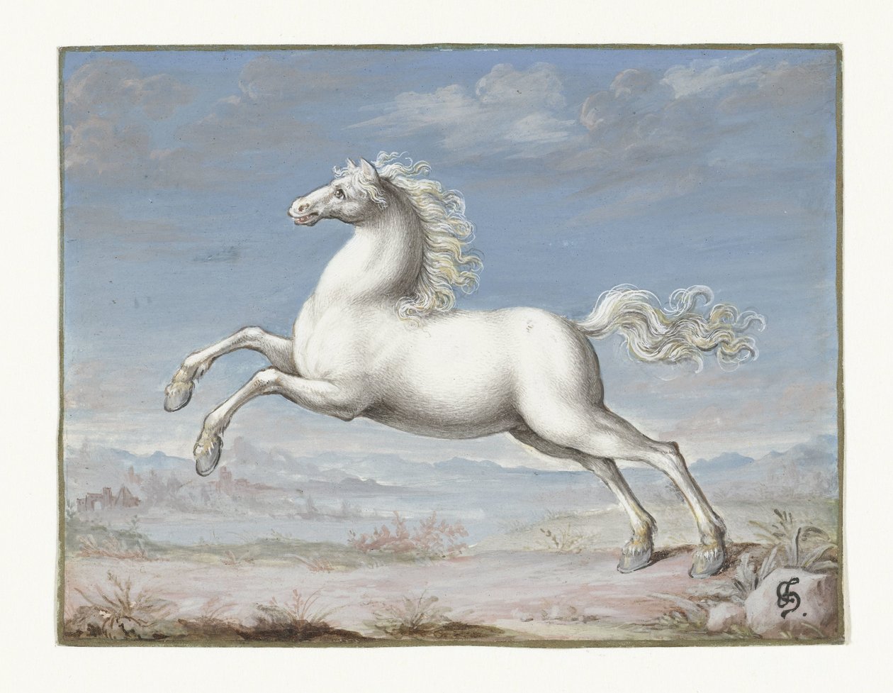 White horse by Joris Hoefnagel