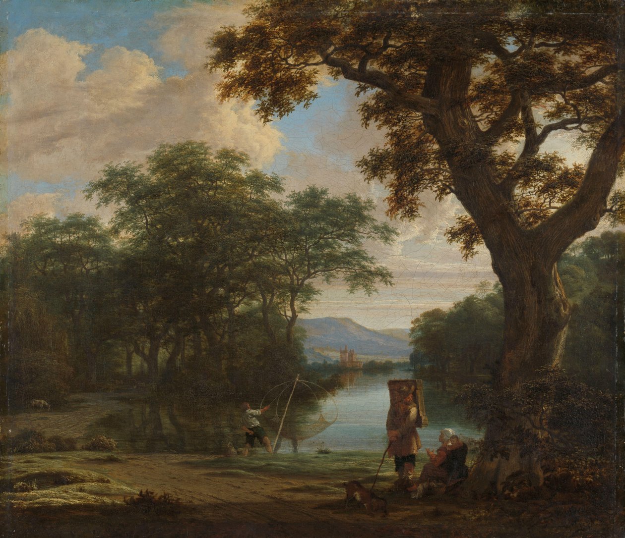 Landscape with Fisherman with a Square Net by Joris van der Haagen