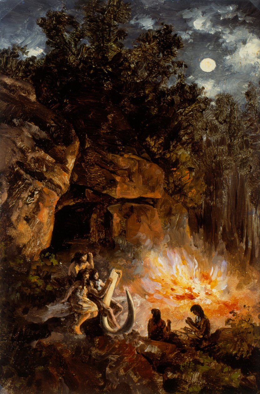 Scene from the Quaternary Upper Paleolithic Period by José Marí Velasco