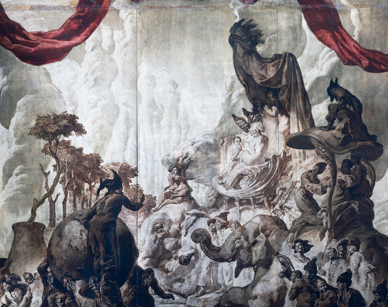 Decoration in the ballroom of Hotel Wandel in Paris, 20th century by José María Sert