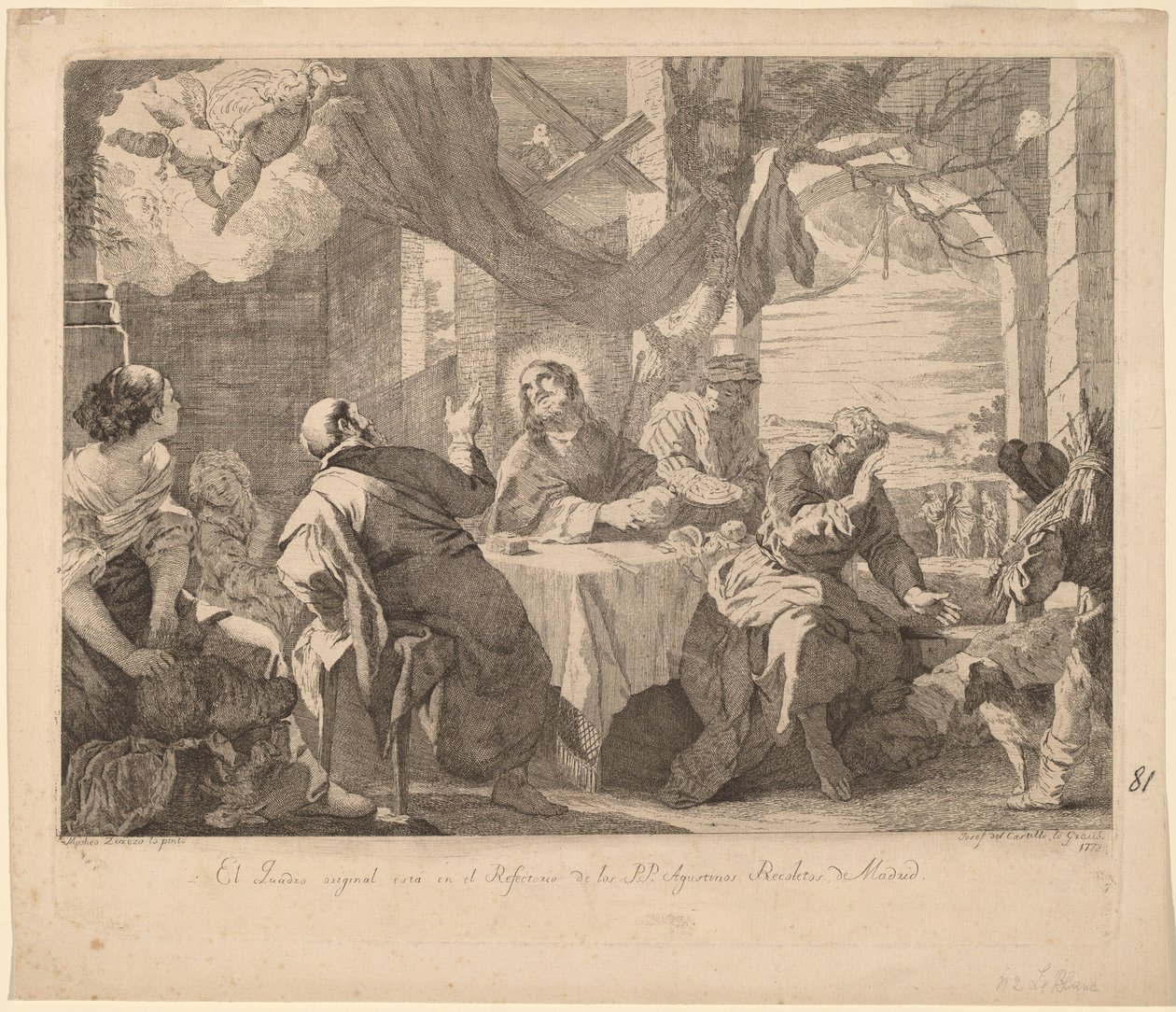The Supper at Emmaus by José del Castillo, after Mateo Cerezo the younger