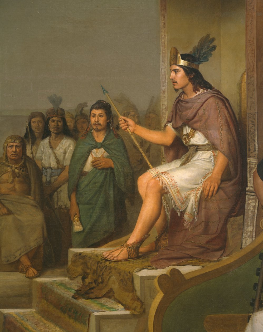 Discovery of Pulque, (detail) by José María Obregón