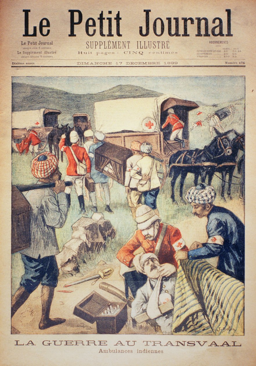 The War in the Transvaal: Indian Ambulances, front cover of Le Petit Journal, 17 December 1899 by Jose Belon