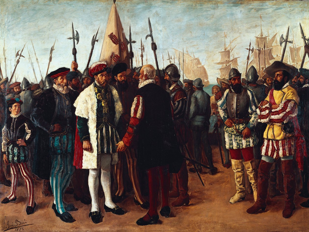 The French King Francois I in the Port of Valencia by Jose Bru Albinana