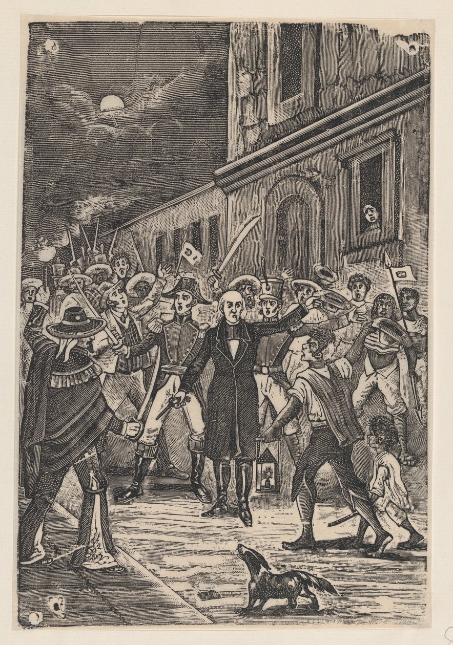 A Group of Men with Weapons Issuing a Cry for Independence by José Guadalupe Posada