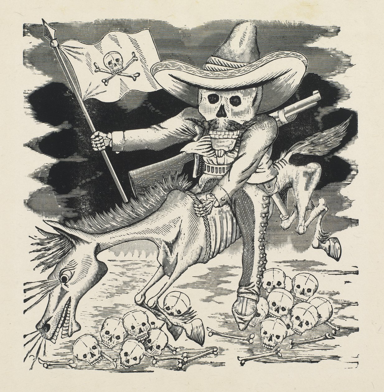 The Great Skull of Emiliano Zapata, c.1911-16, printed 1930 by José Guadalupe Posada