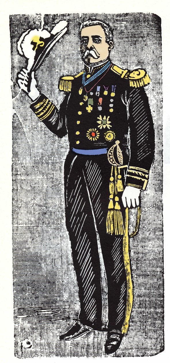 The Mexican Revolution (1910-1920): Porfirio Diaz (1828-1915), President of the Republic of Mexico. Xylography by Jose Guadalupe Posada (1852-1913) by José Guadalupe Posada