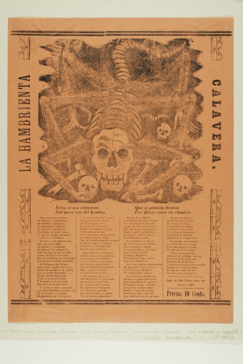 The Starving Calavera by José Guadalupe Posada