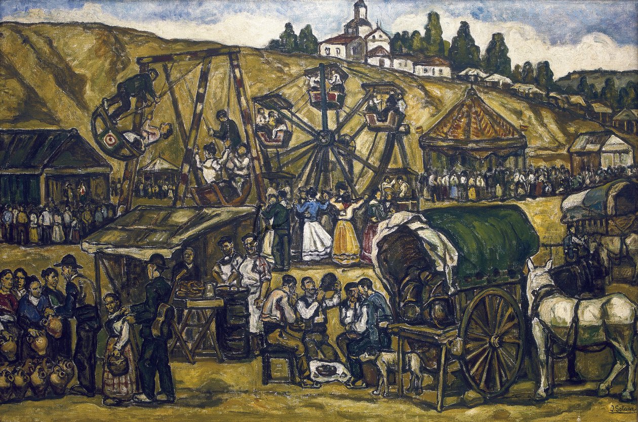 Festival in San Isidro grassland in Madrid. 1933 by Jose Gutierrez Solana