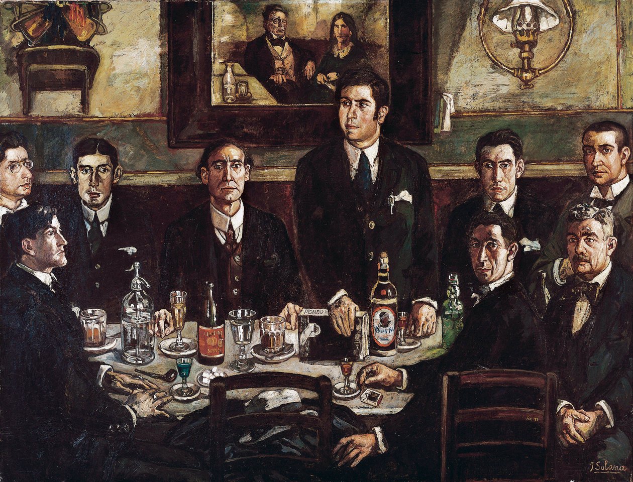 The Gathering at the Café de Pombo by Jose Gutierrez Solana