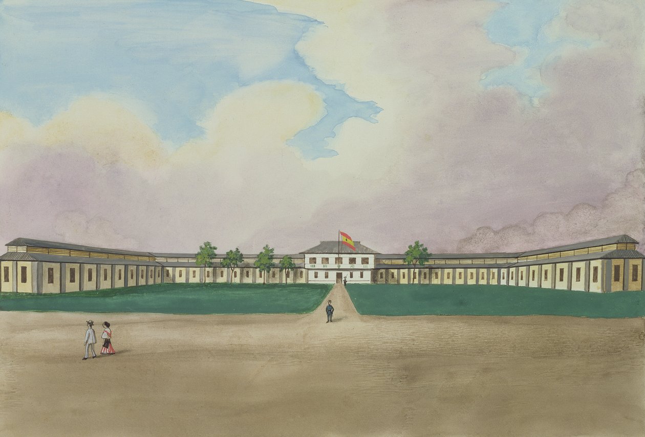 The New Cigar Factory in Meisic, from The Flebus Album of Views In and Around Manila by Jose Honorato Lozano