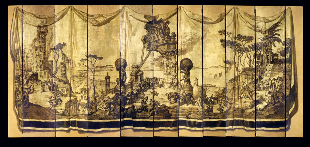 Vision Mediterranea, eleven-leaf screen, c.1925 by Jose Maria Sert y Badia