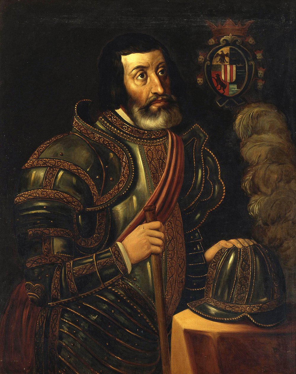 Portrait of Hernan Cortes by José Salomé Pina