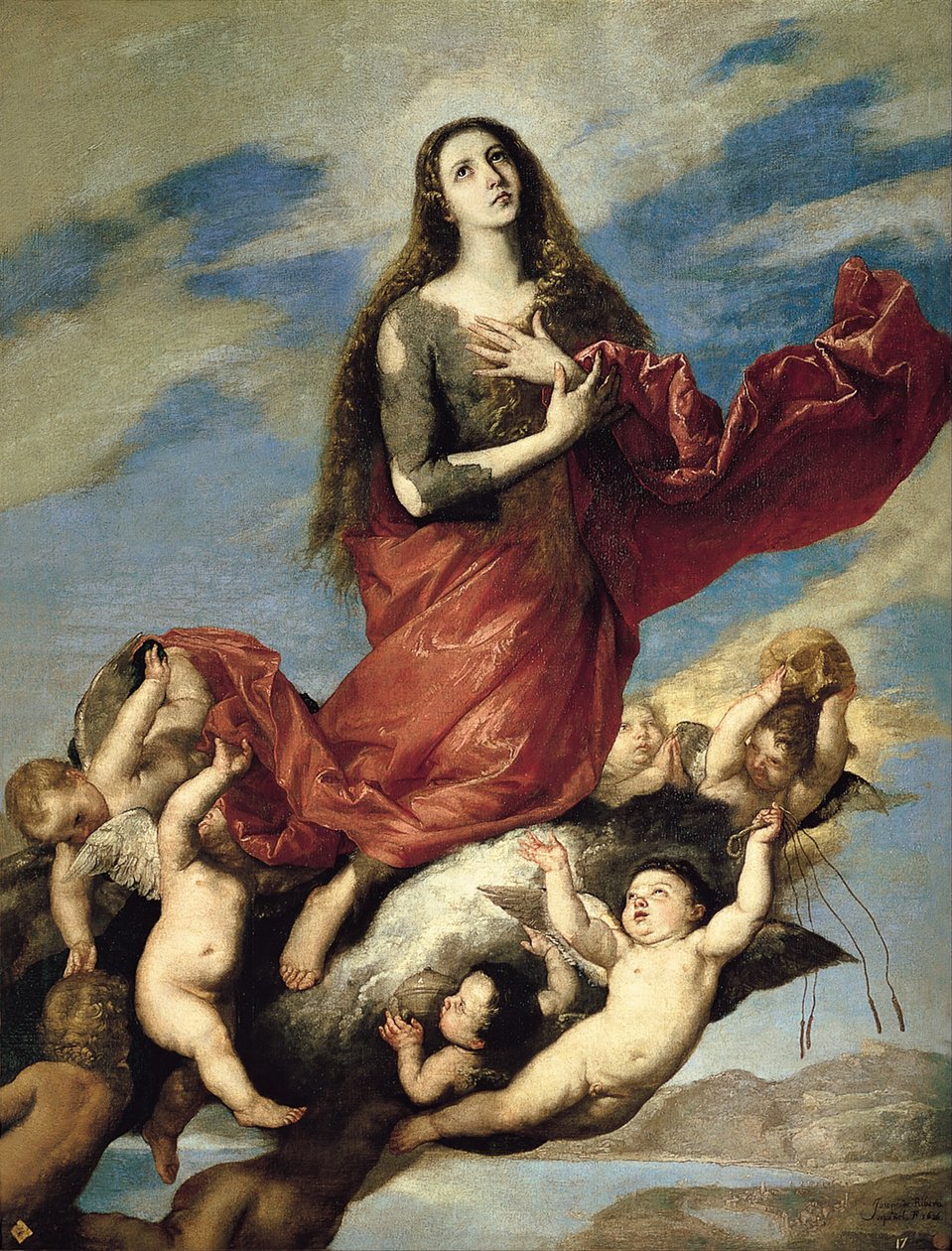 Mary Magdalene Taken up to Heaven by Jusepe de Ribera