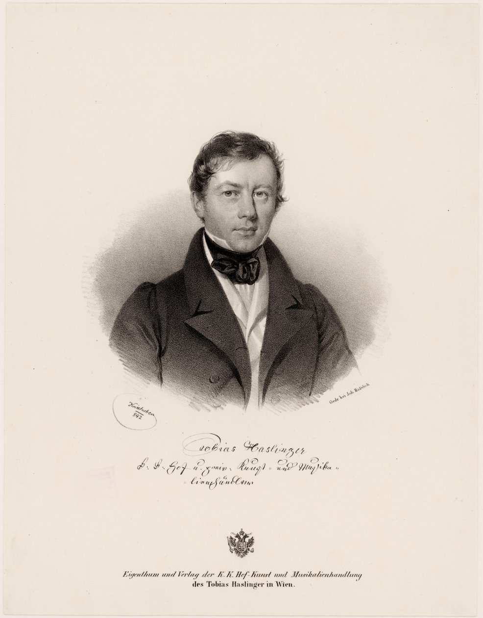 Depicted Person: Tobias Haslinger by Josef Nikolaus Kriehuber