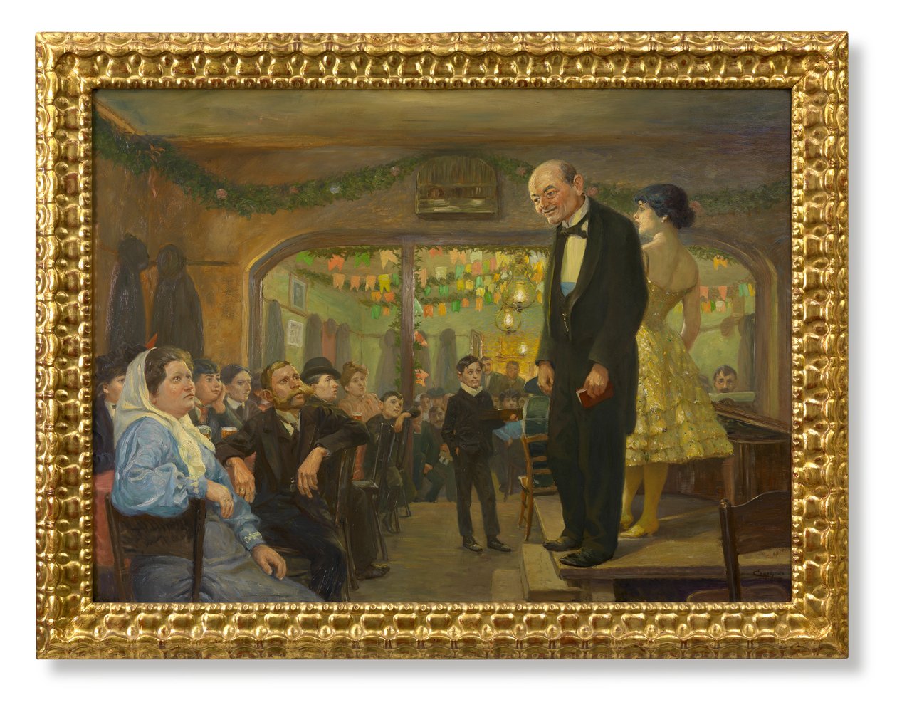 Folk Singer Performance (Jean Meneghini and Mizzi Lang) in a Viennese Suburban Tavern by Josef Engelhart