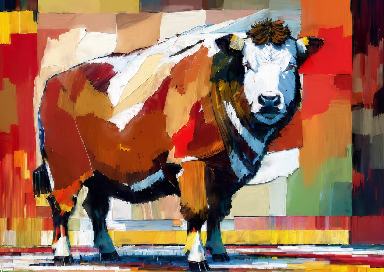 Animals: Hereford Beef 1 by Josef Johann Michel