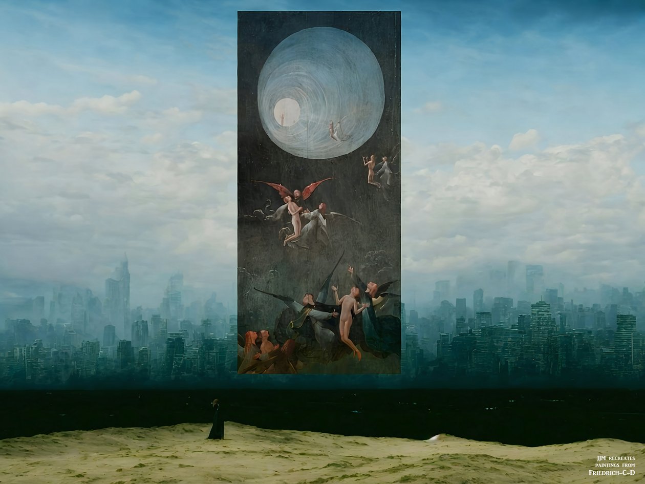 JJM recreate Friedrich-C-D: The Monk before the City Vision by Josef Johann Michel
