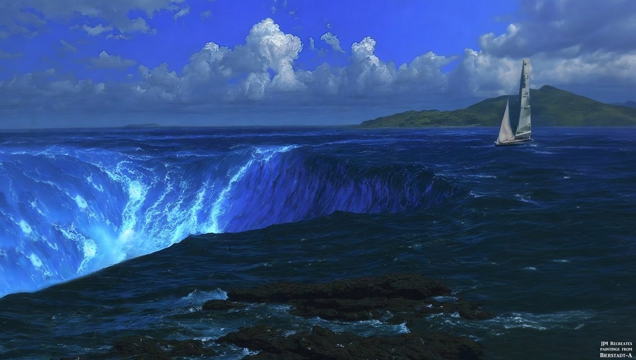 JJM Recreates Bierstadt-A: Niagara Falls (with Sailboat) by Josef Johann Michel
